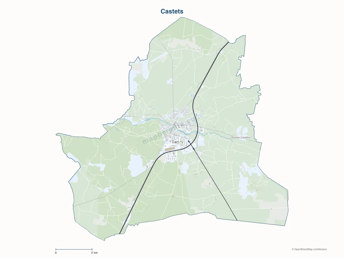 Carte de Castets à personnaliser