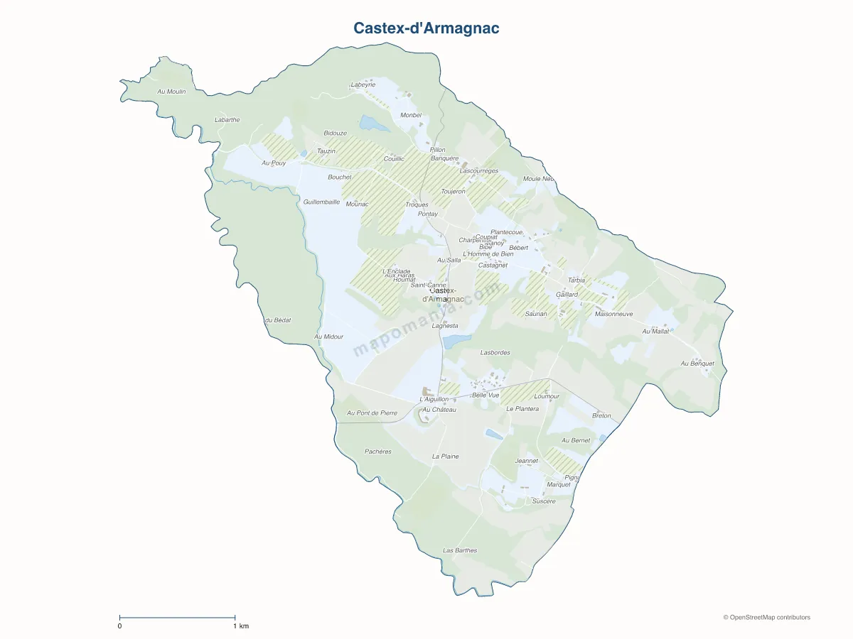 Carte de Castex-d'Armagnac à personnaliser