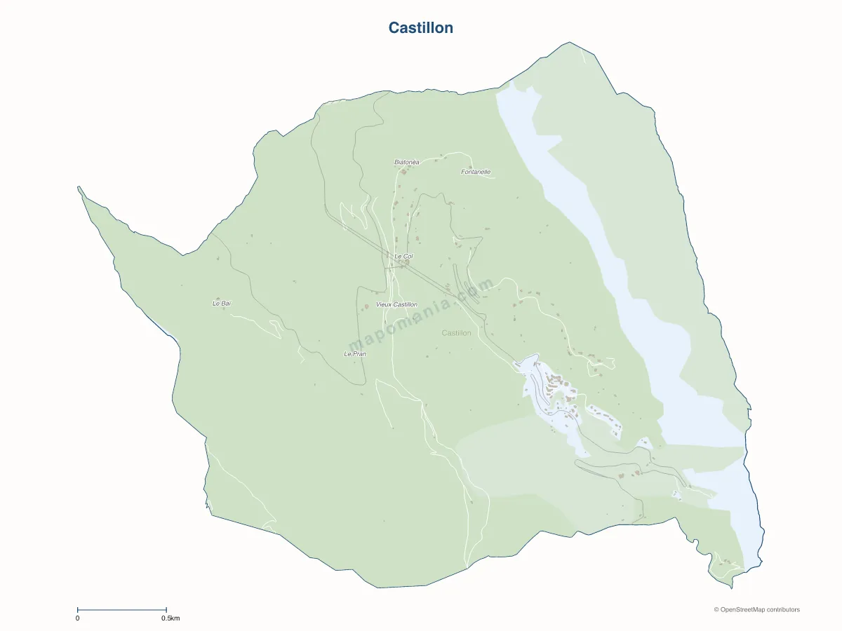 Carte de Castillon à personnaliser