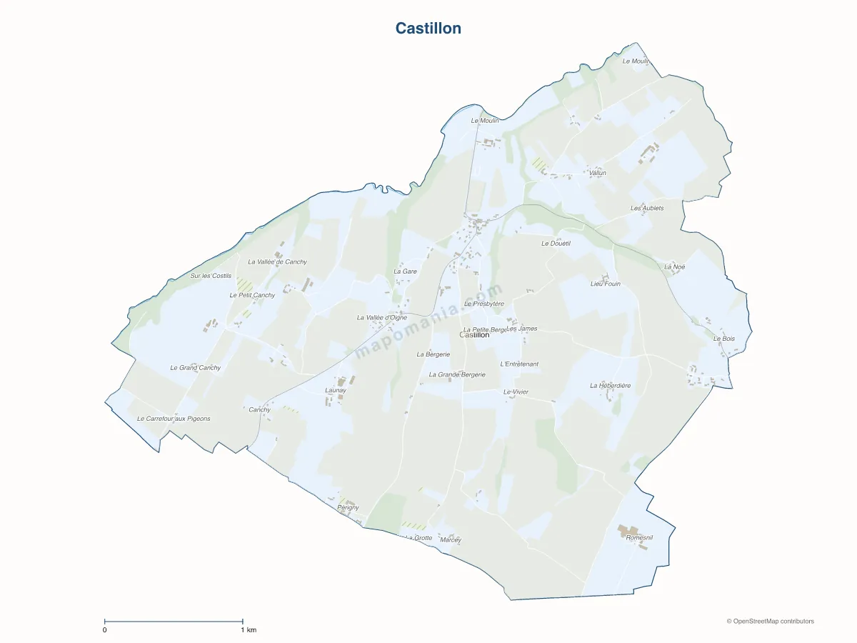 Carte de Castillon à personnaliser