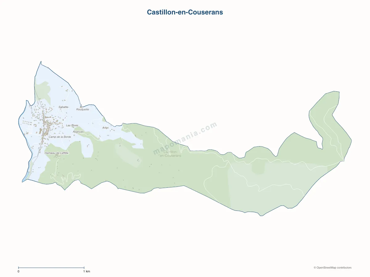 Carte de Castillon-en-Couserans à personnaliser