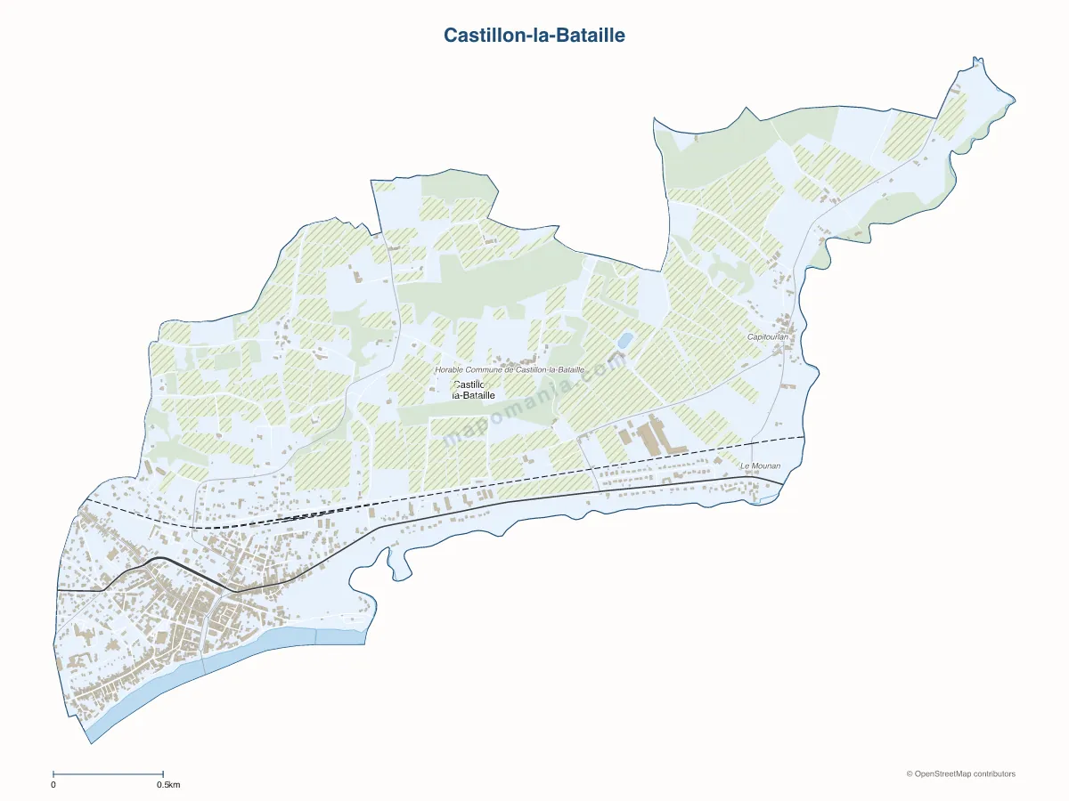 Carte de Castillon-la-Bataille à personnaliser