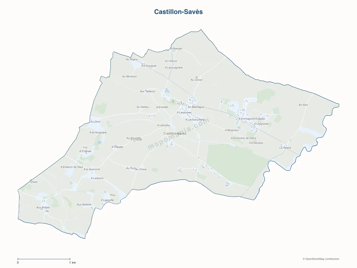 Carte de Castillon-Savès à personnaliser