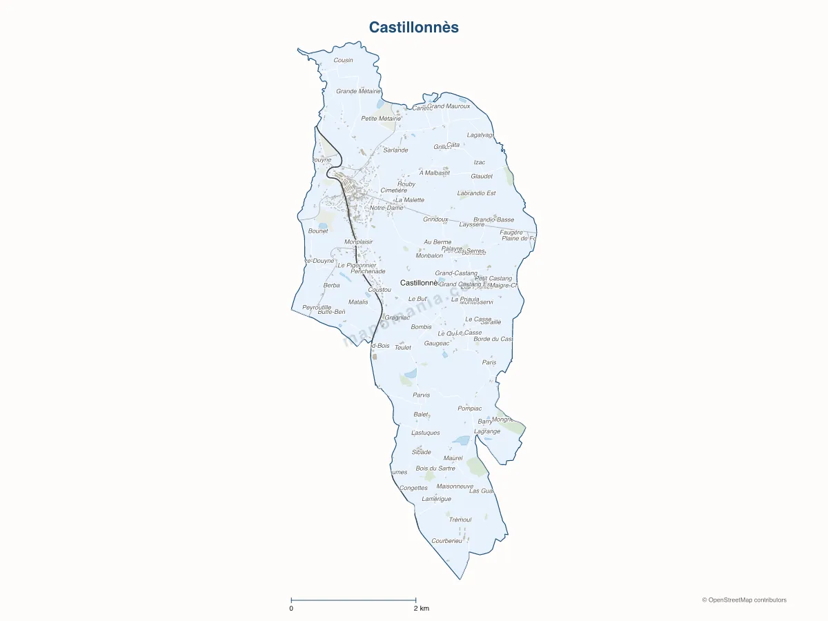 Carte de Castillonnès à personnaliser