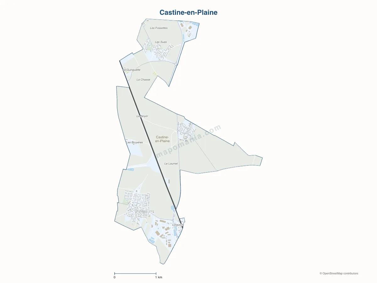Carte de Castine-en-Plaine à personnaliser