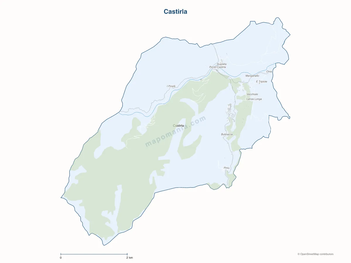 Carte de Castirla à personnaliser