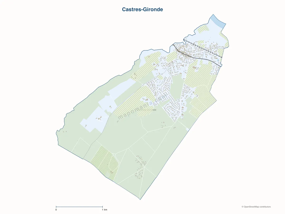 Carte de Castres-Gironde à personnaliser