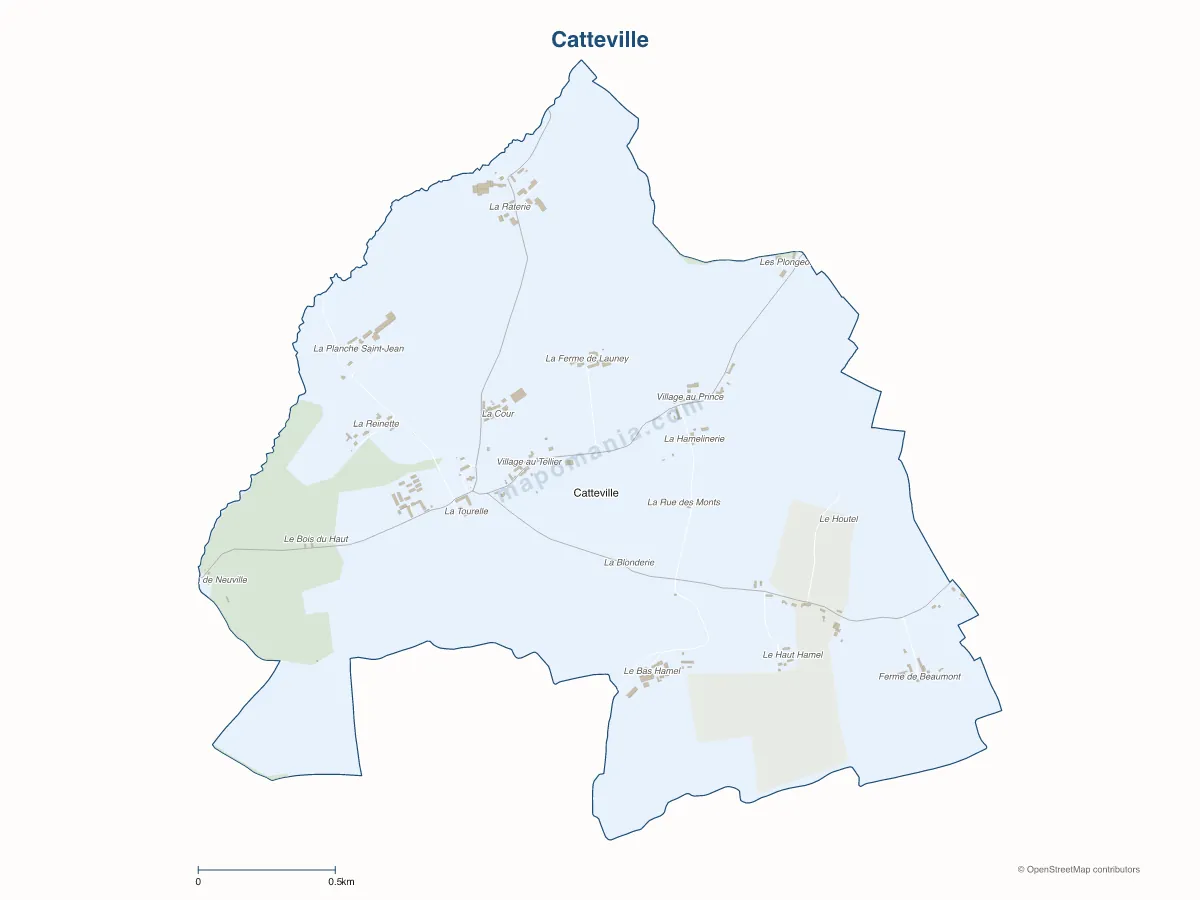 Carte de Catteville à personnaliser