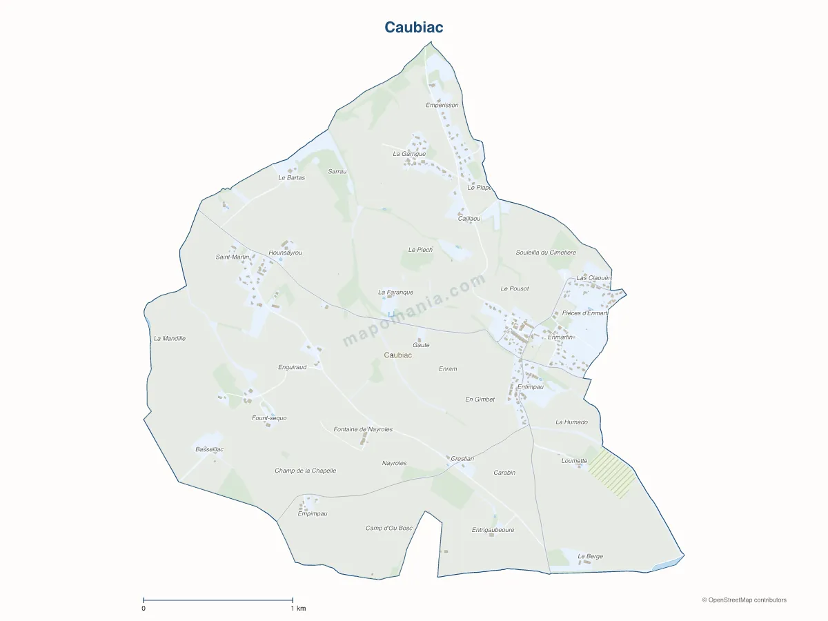Carte de Caubiac à personnaliser