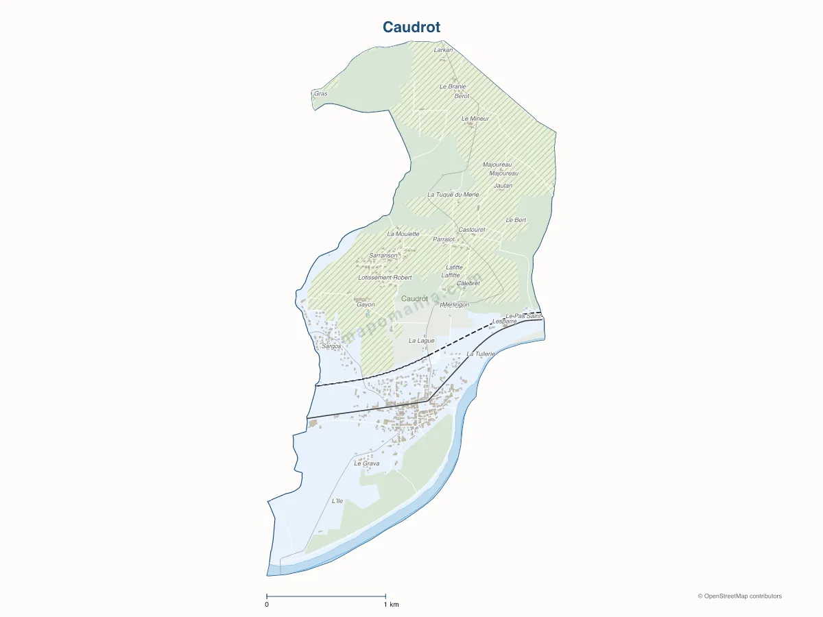 Carte de Caudrot à personnaliser