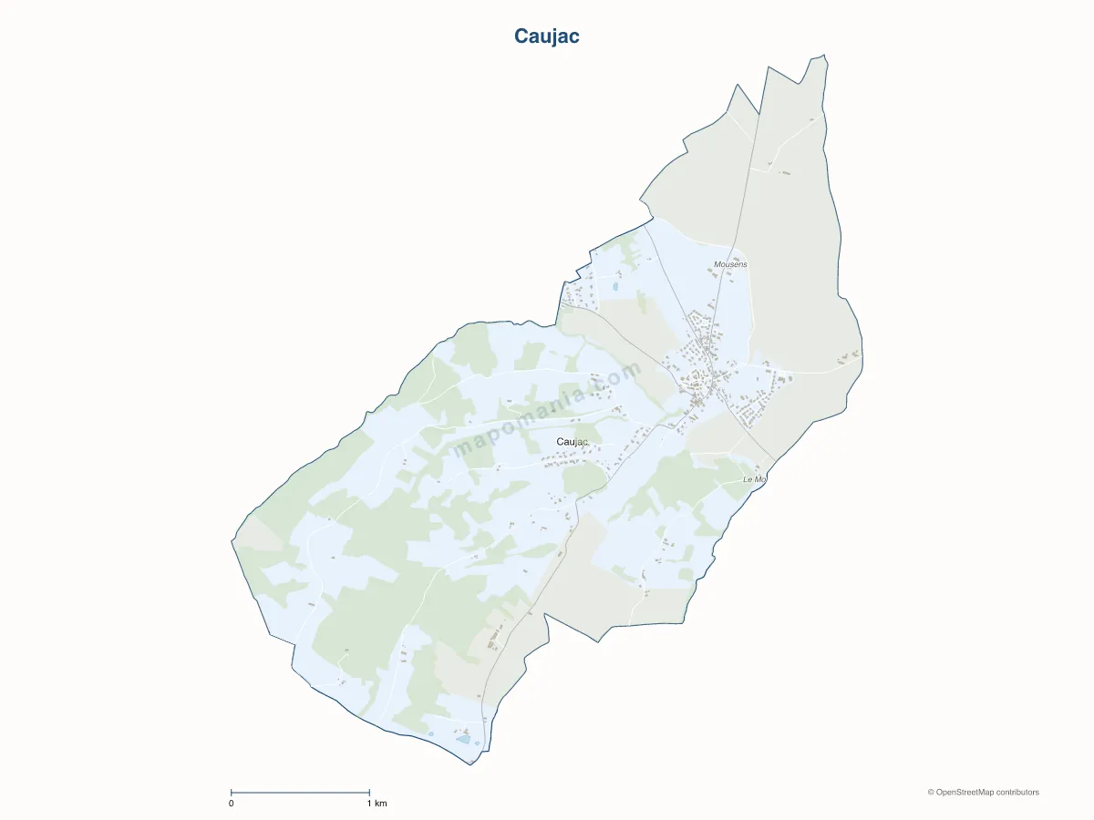 Carte de Caujac à personnaliser