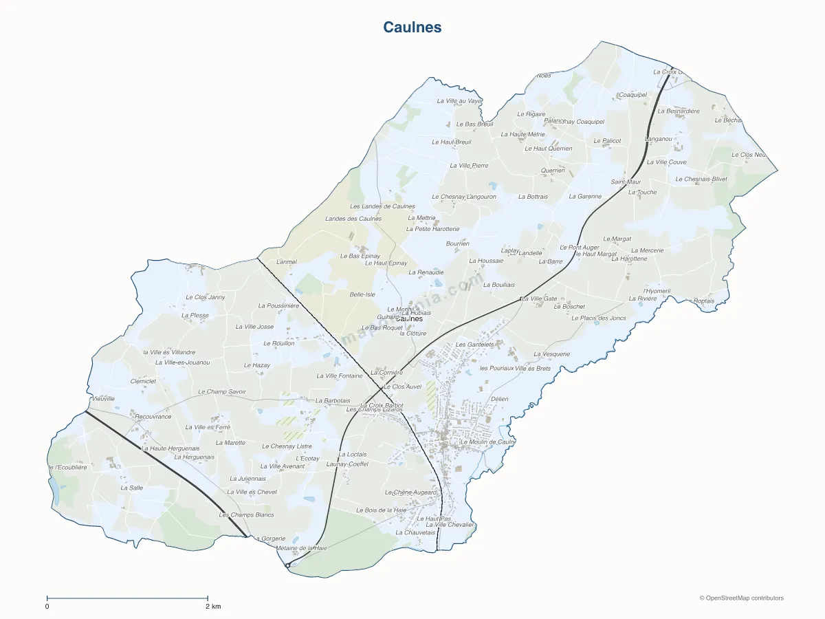 Carte de Caulnes à personnaliser