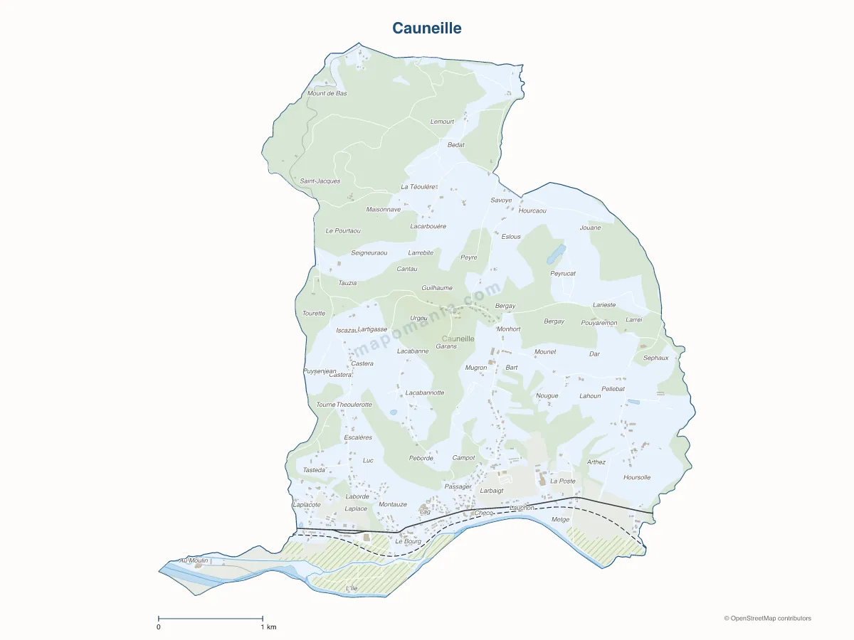 Carte de Cauneille à personnaliser