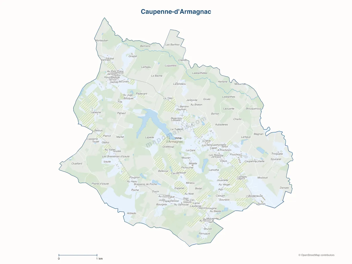 Carte de Caupenne-d'Armagnac à personnaliser