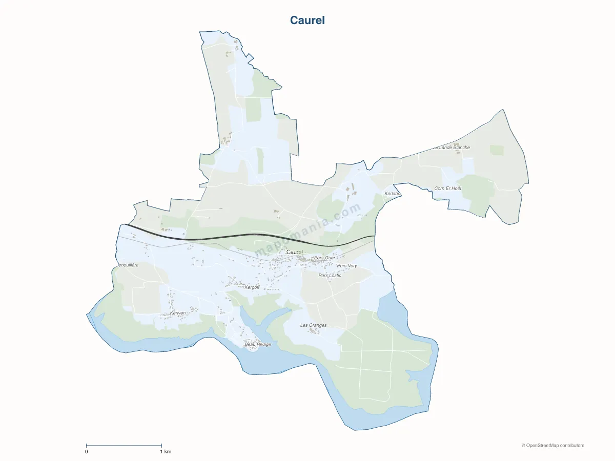 Carte de Caurel à personnaliser