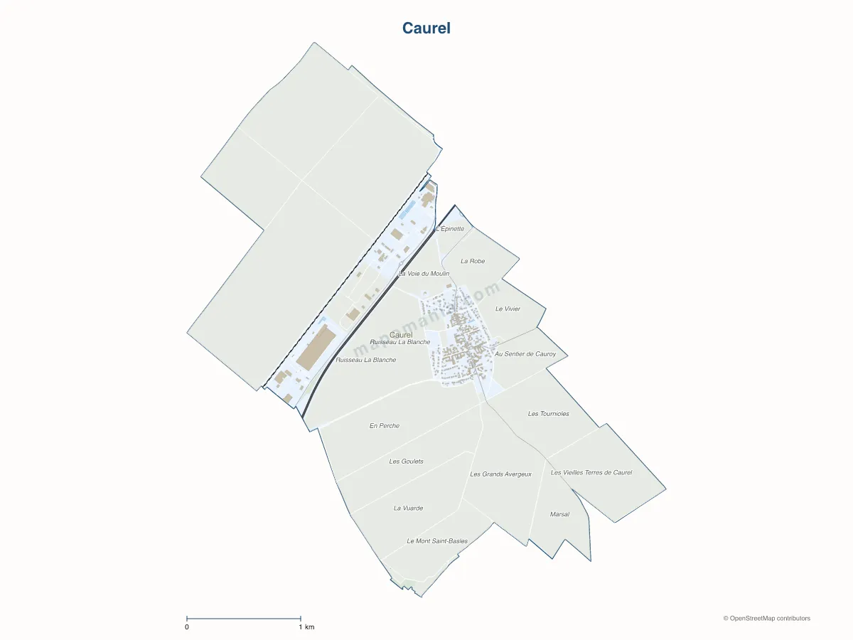 Carte de Caurel à personnaliser