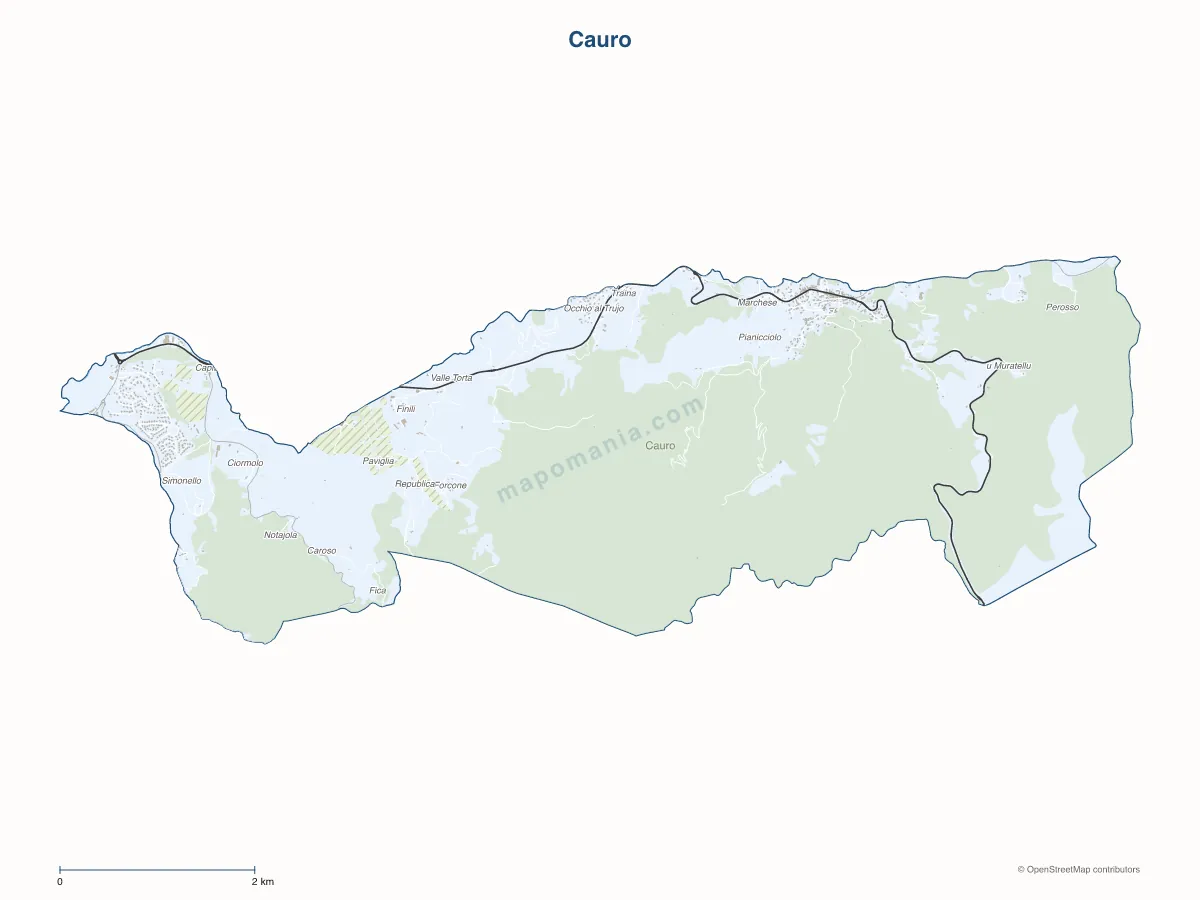 Carte de Cauro à personnaliser