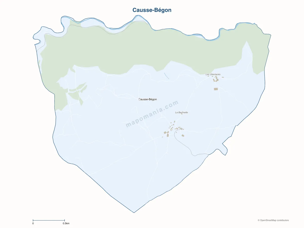 Carte de Causse-Bégon à personnaliser