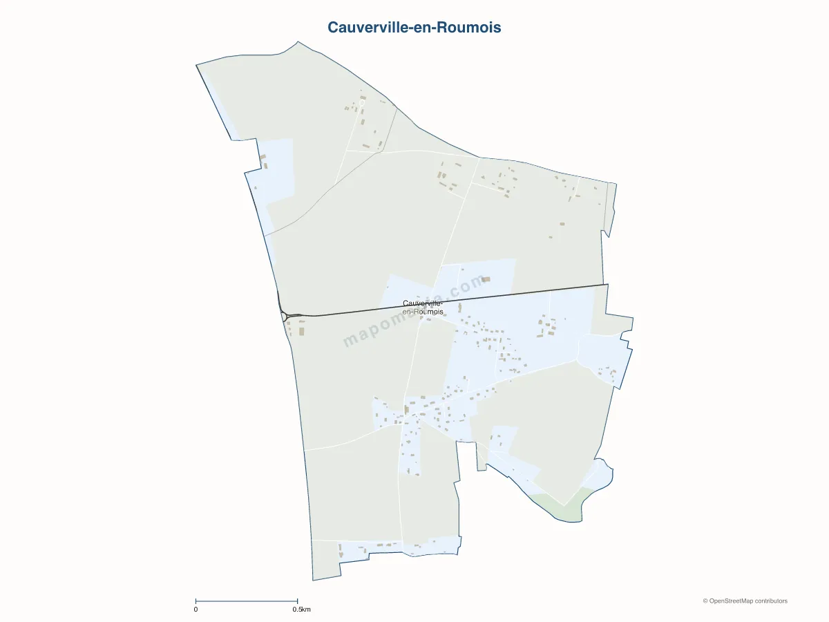 Carte de Cauverville-en-Roumois à personnaliser