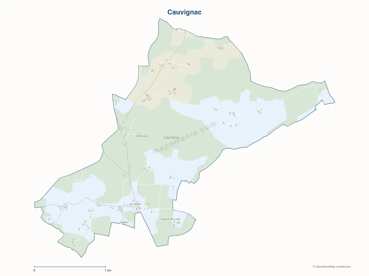 Carte de Cauvignac à personnaliser