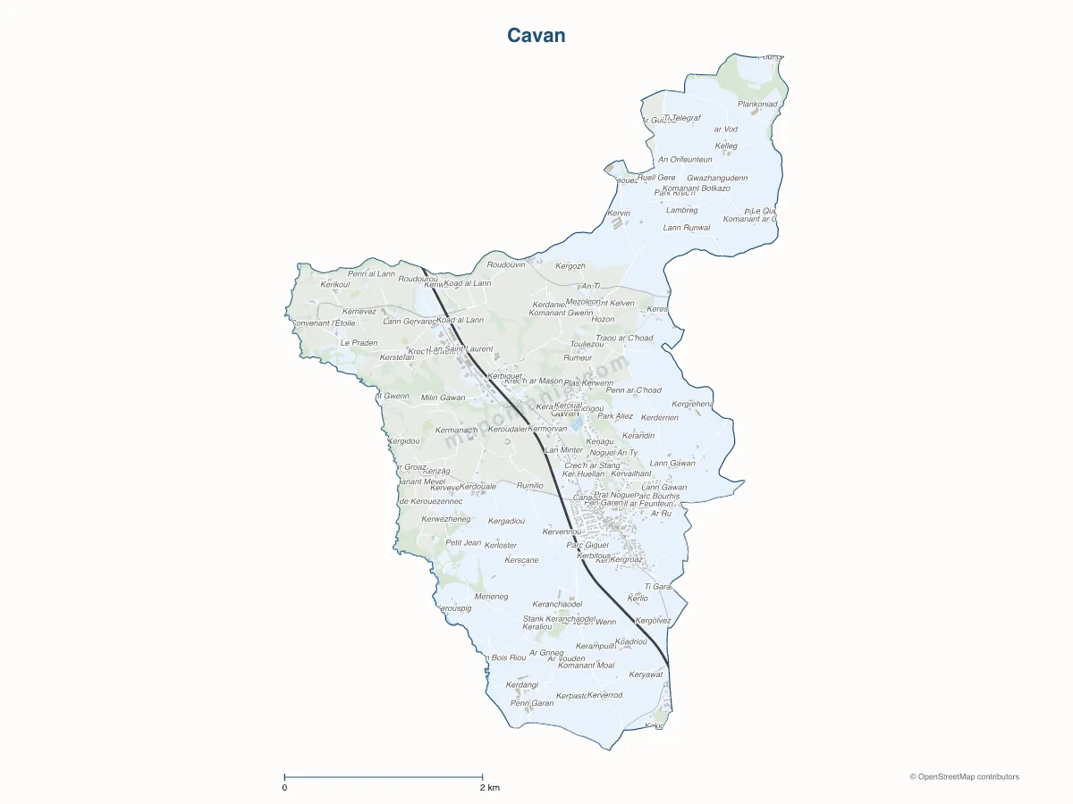 Carte de Cavan à personnaliser
