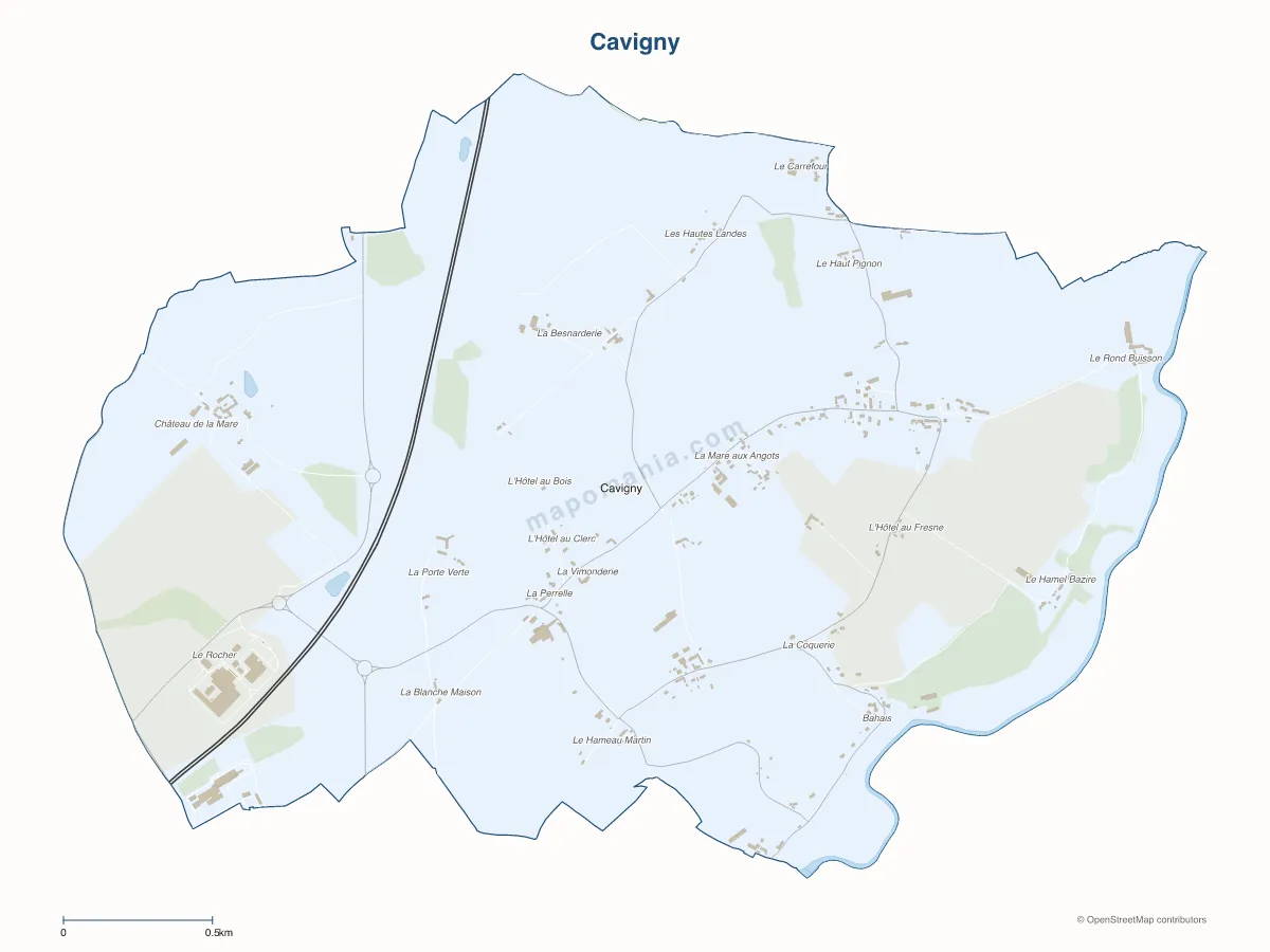 Carte de Cavigny à personnaliser