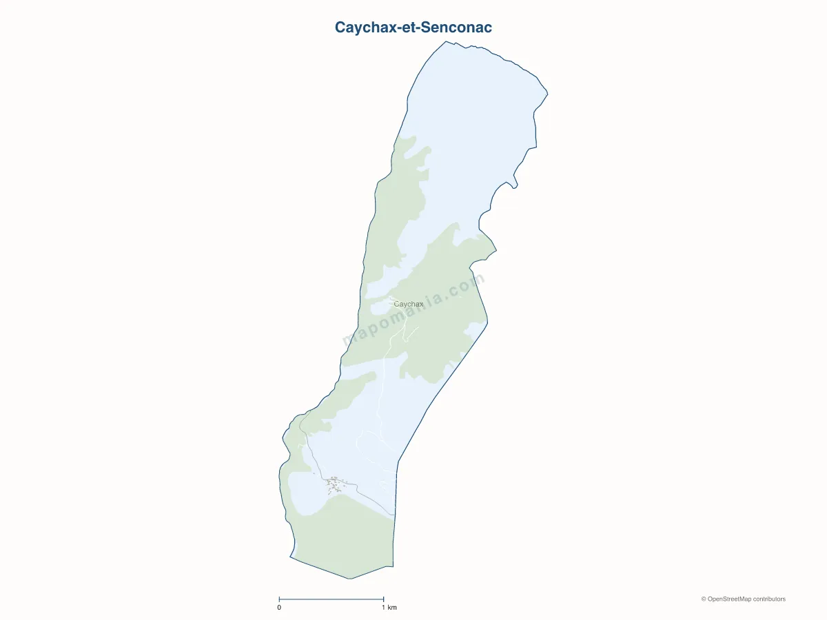 Carte de Caychax-et-Senconac à personnaliser