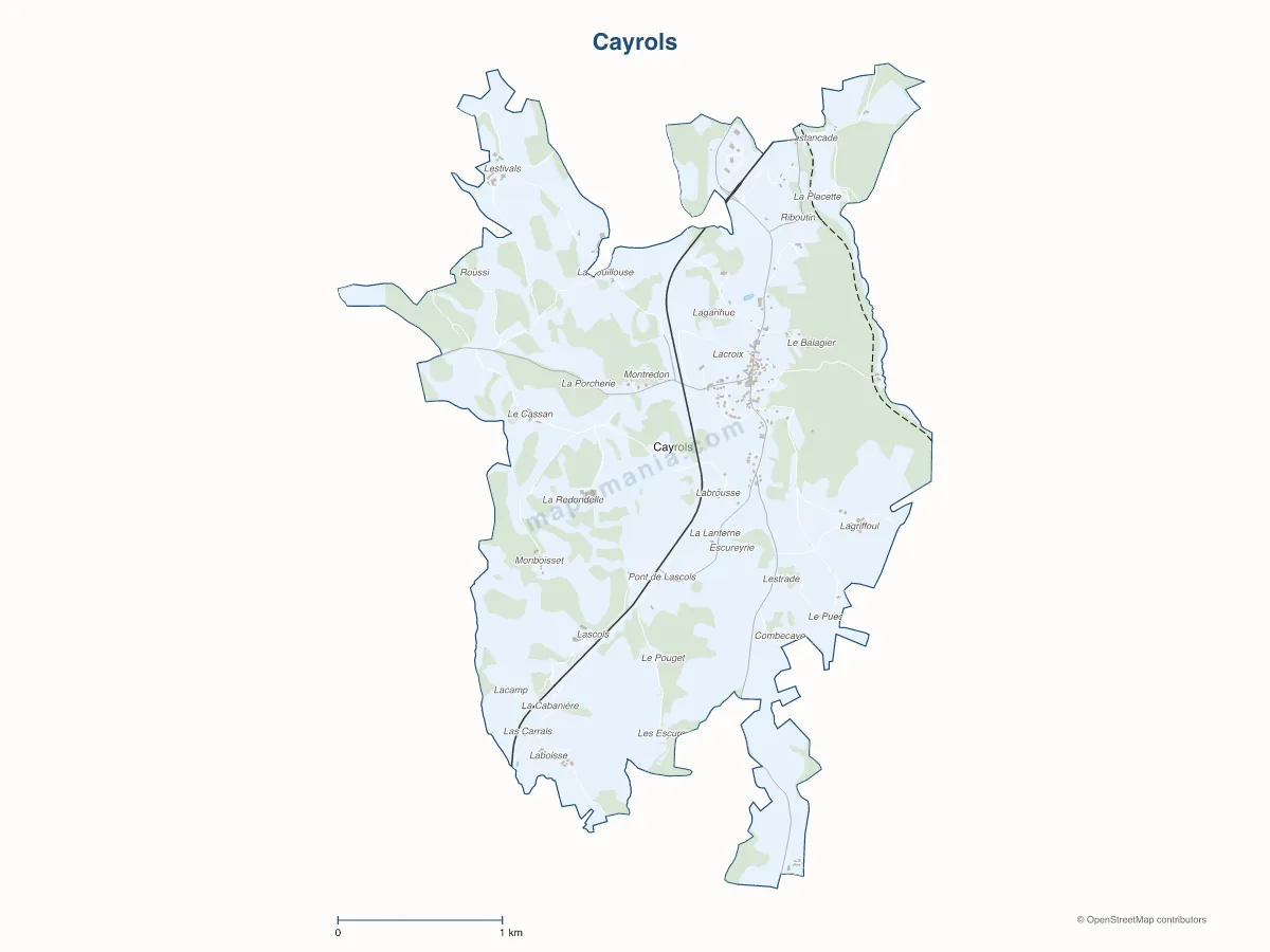 Carte de Cayrols à personnaliser