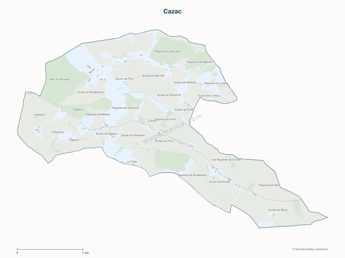 Carte de Cazac à personnaliser