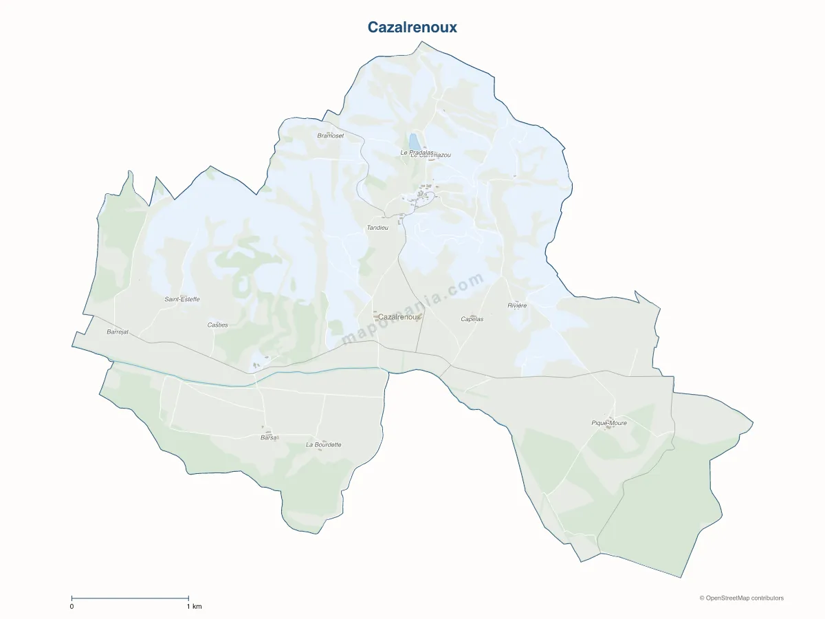 Carte de Cazalrenoux à personnaliser