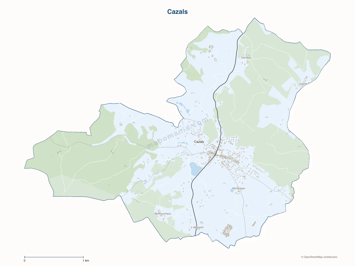 Carte de Cazals à personnaliser