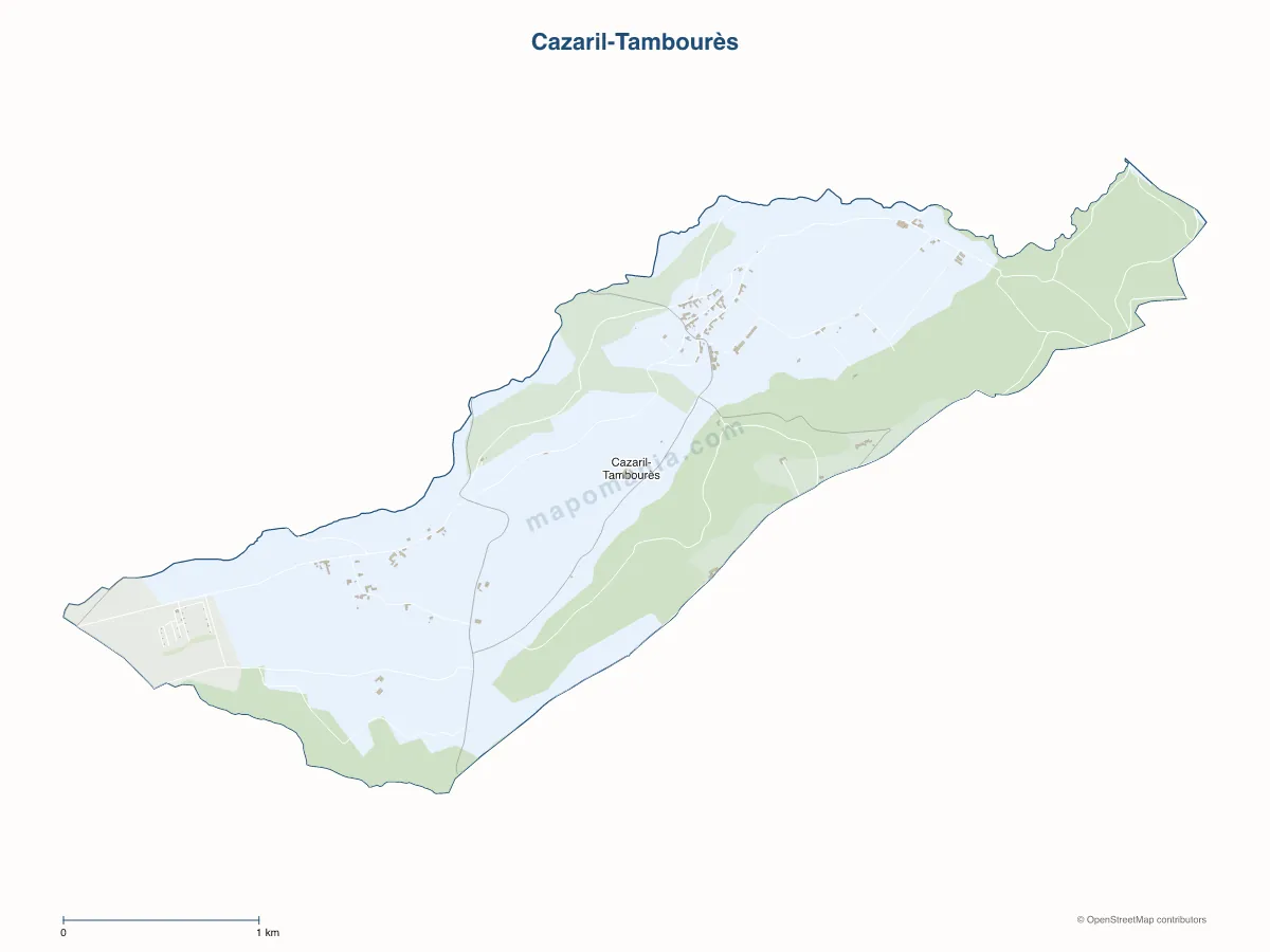 Carte de Cazaril-Tambourès à personnaliser