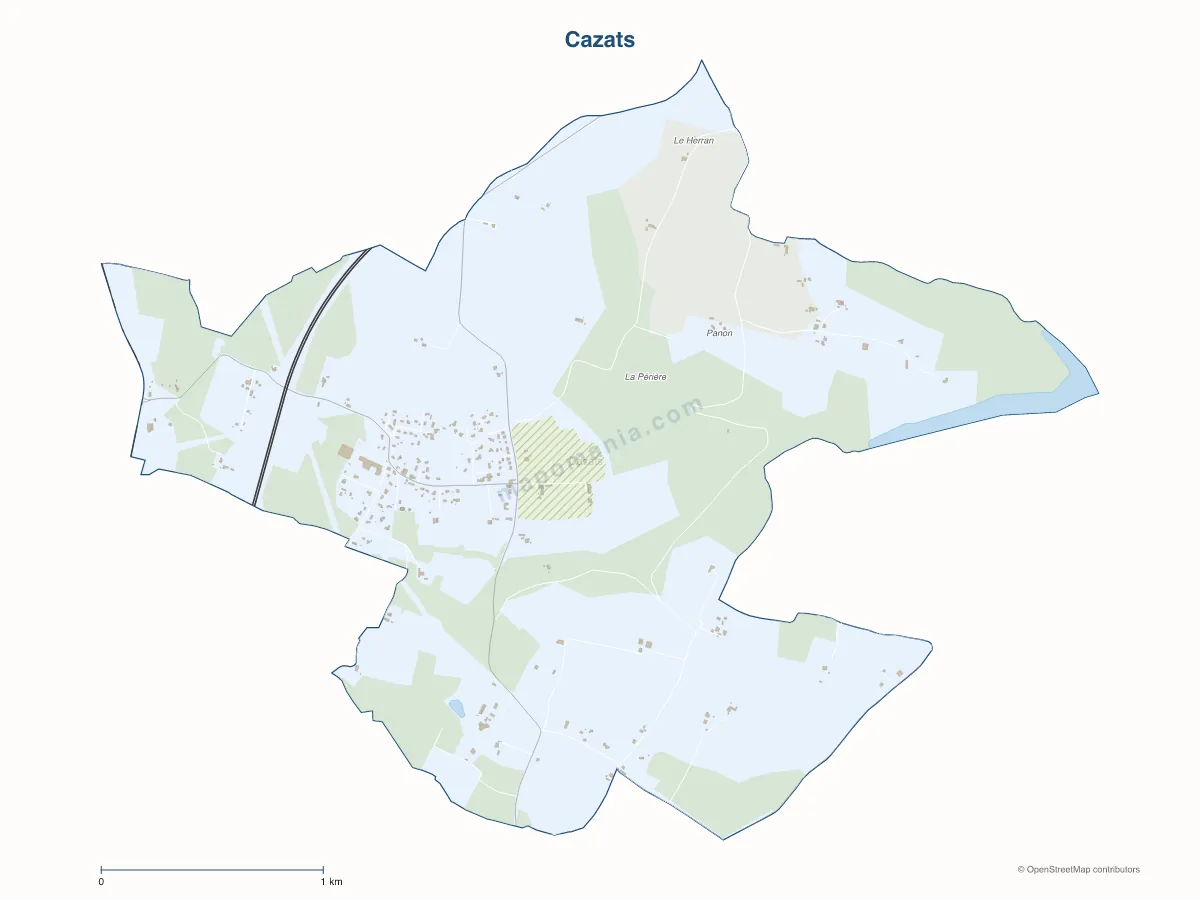 Carte de Cazats à personnaliser