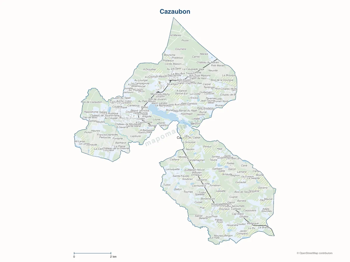 Carte de Cazaubon à personnaliser