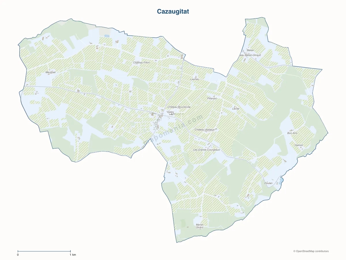 Carte de Cazaugitat à personnaliser