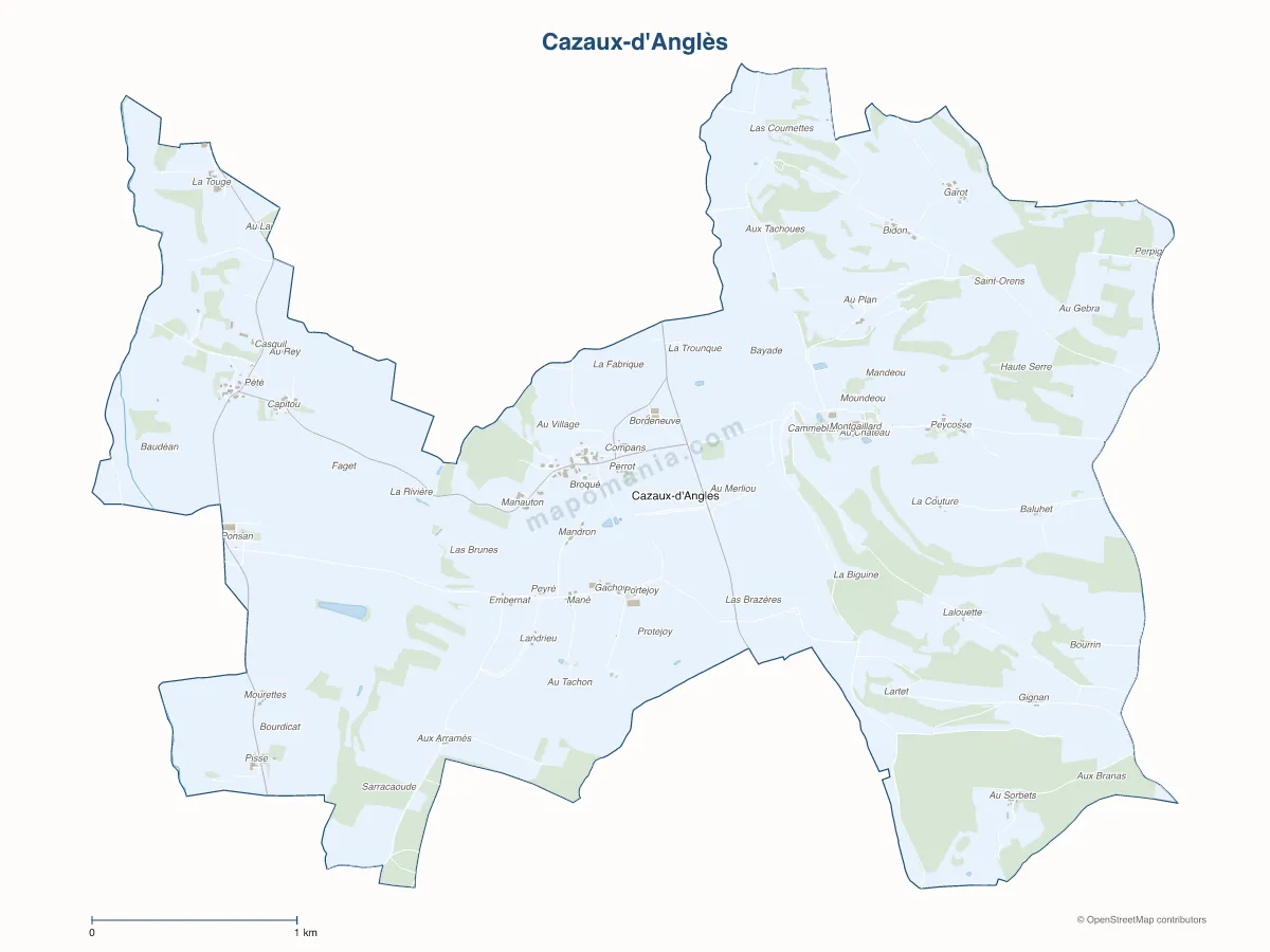 Carte de Cazaux-d'Anglès à personnaliser