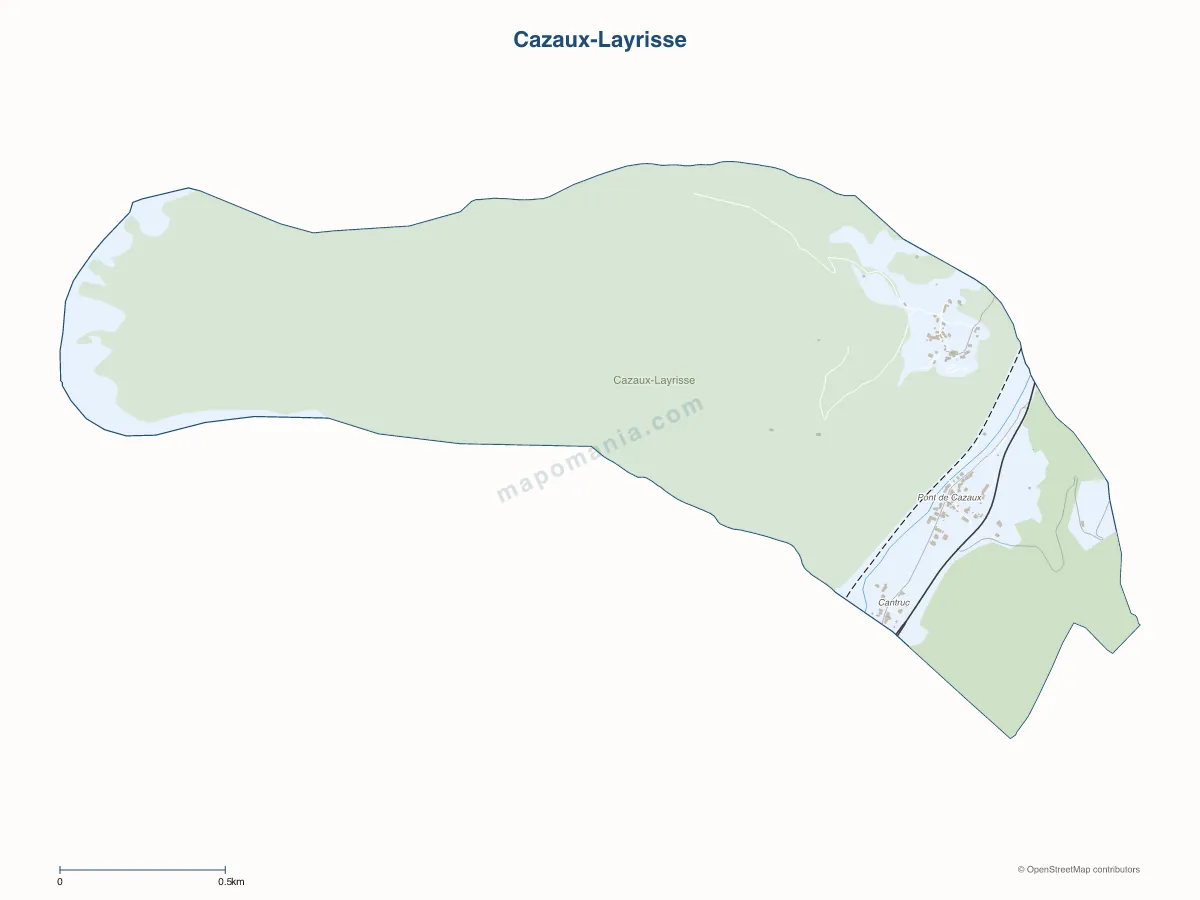 Carte de Cazaux-Layrisse à personnaliser