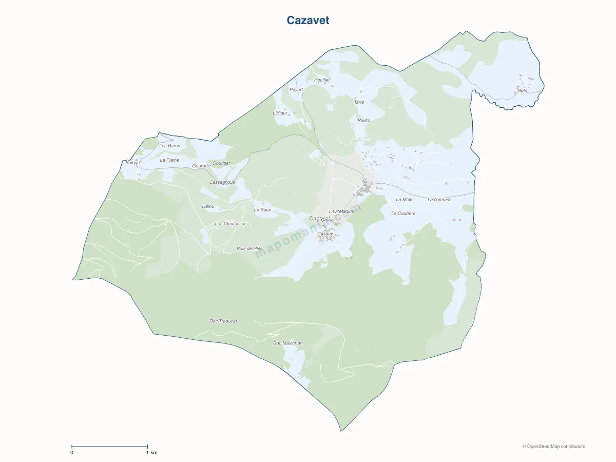 Carte de Cazavet à personnaliser