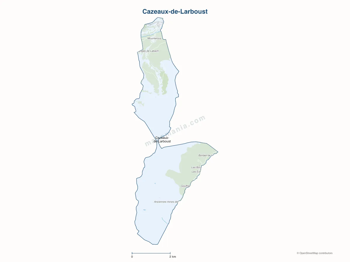 Carte de Cazeaux-de-Larboust à personnaliser