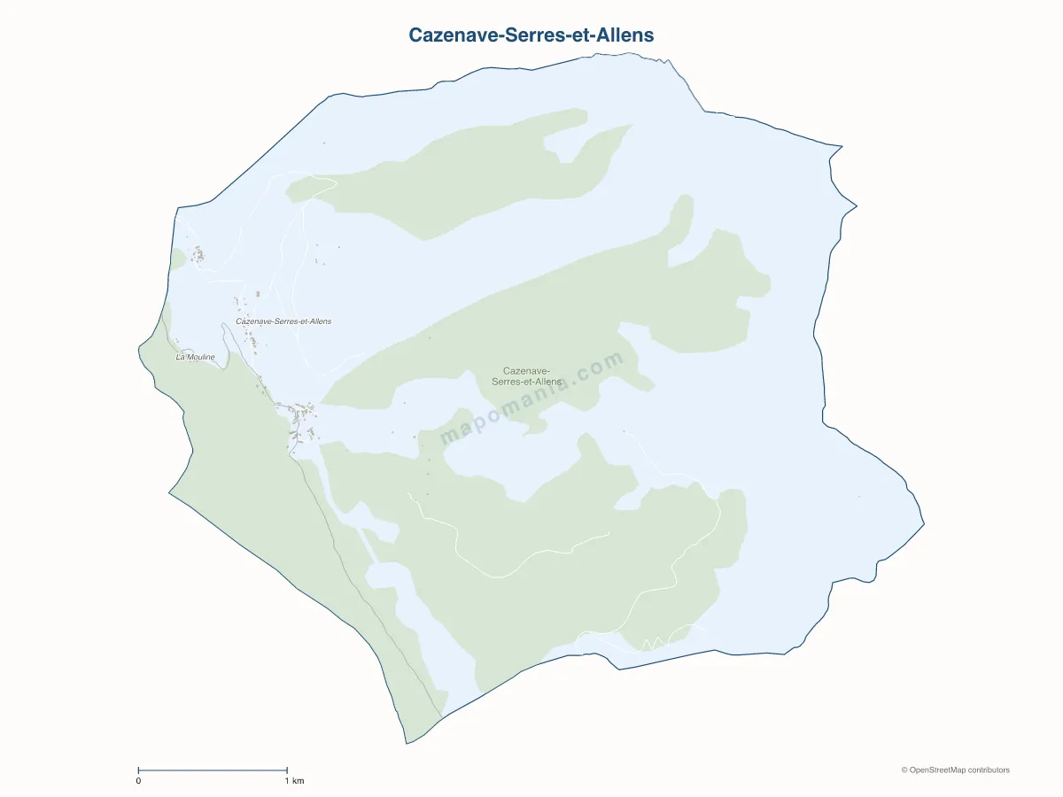 Carte de Cazenave-Serres-et-Allens à personnaliser