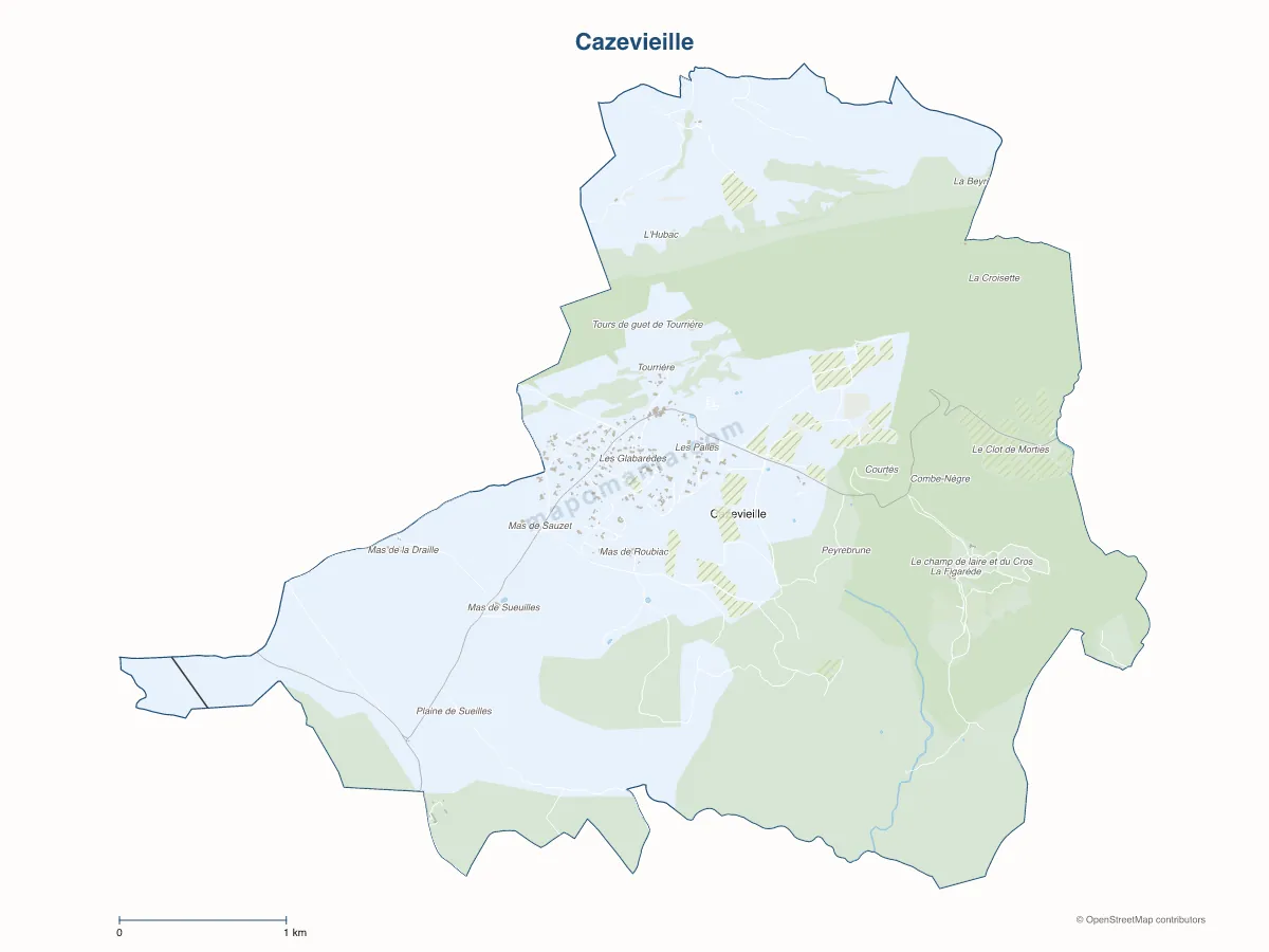 Carte de Cazevieille à personnaliser