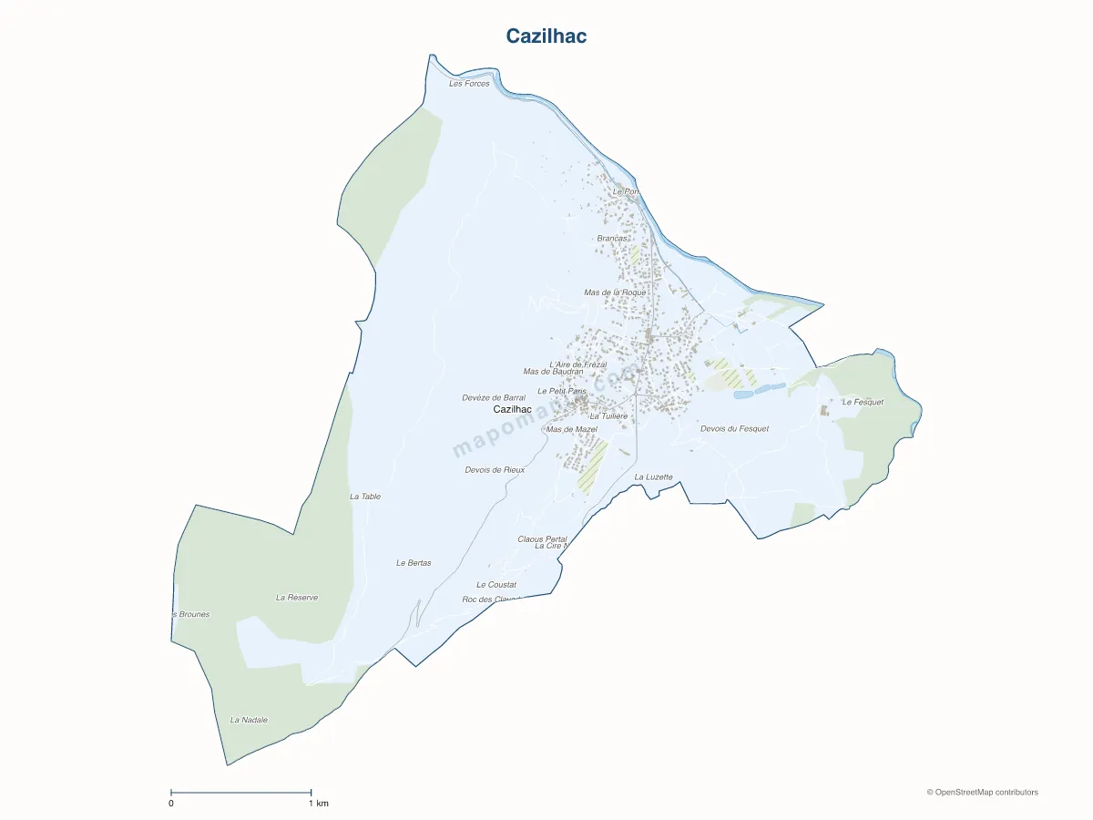 Carte de Cazilhac à personnaliser