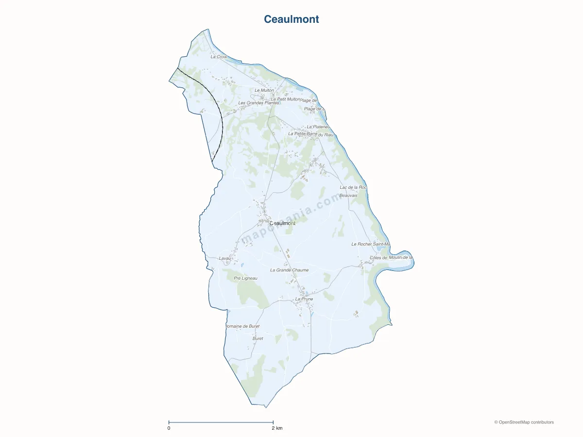 Carte de Ceaulmont à personnaliser