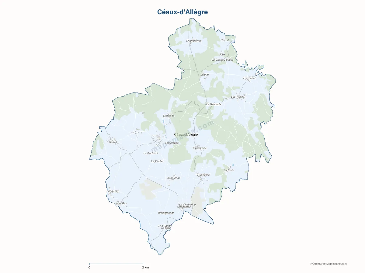 Carte de Céaux-d'Allègre à personnaliser