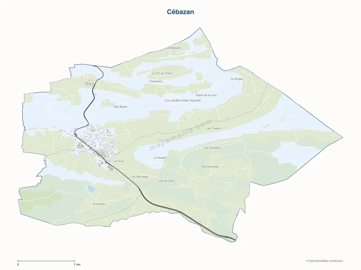 Carte de Cébazan à personnaliser