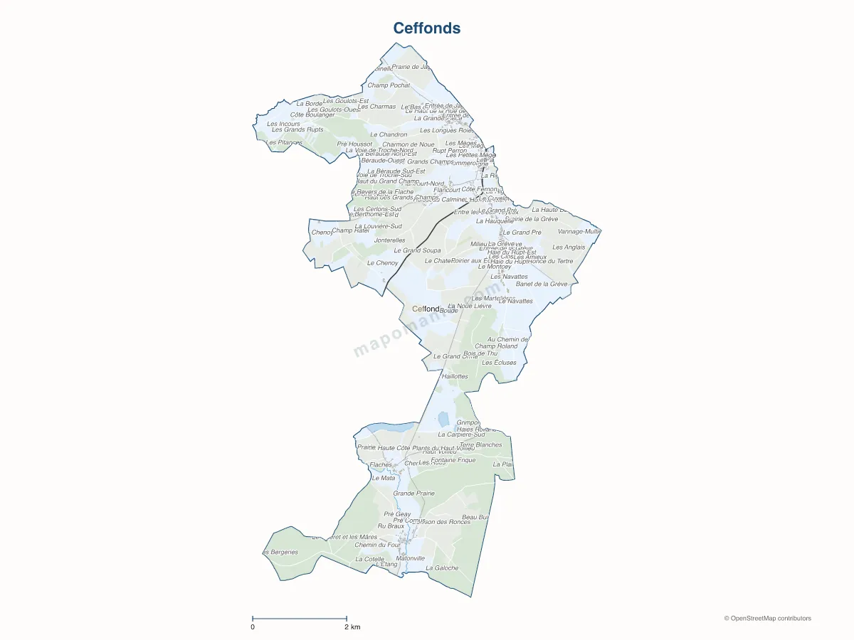 Carte de Ceffonds à personnaliser