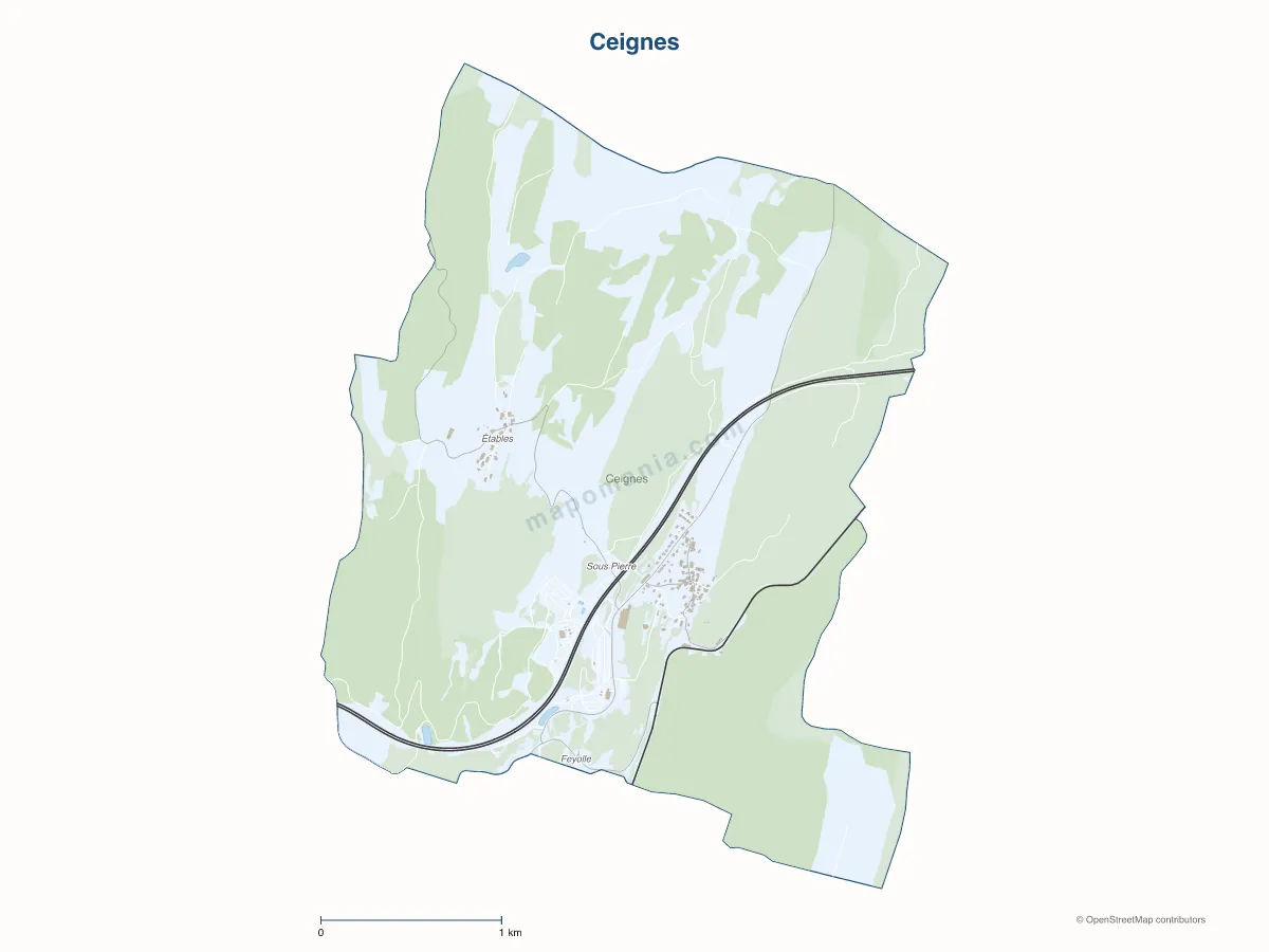 Carte de Ceignes à personnaliser