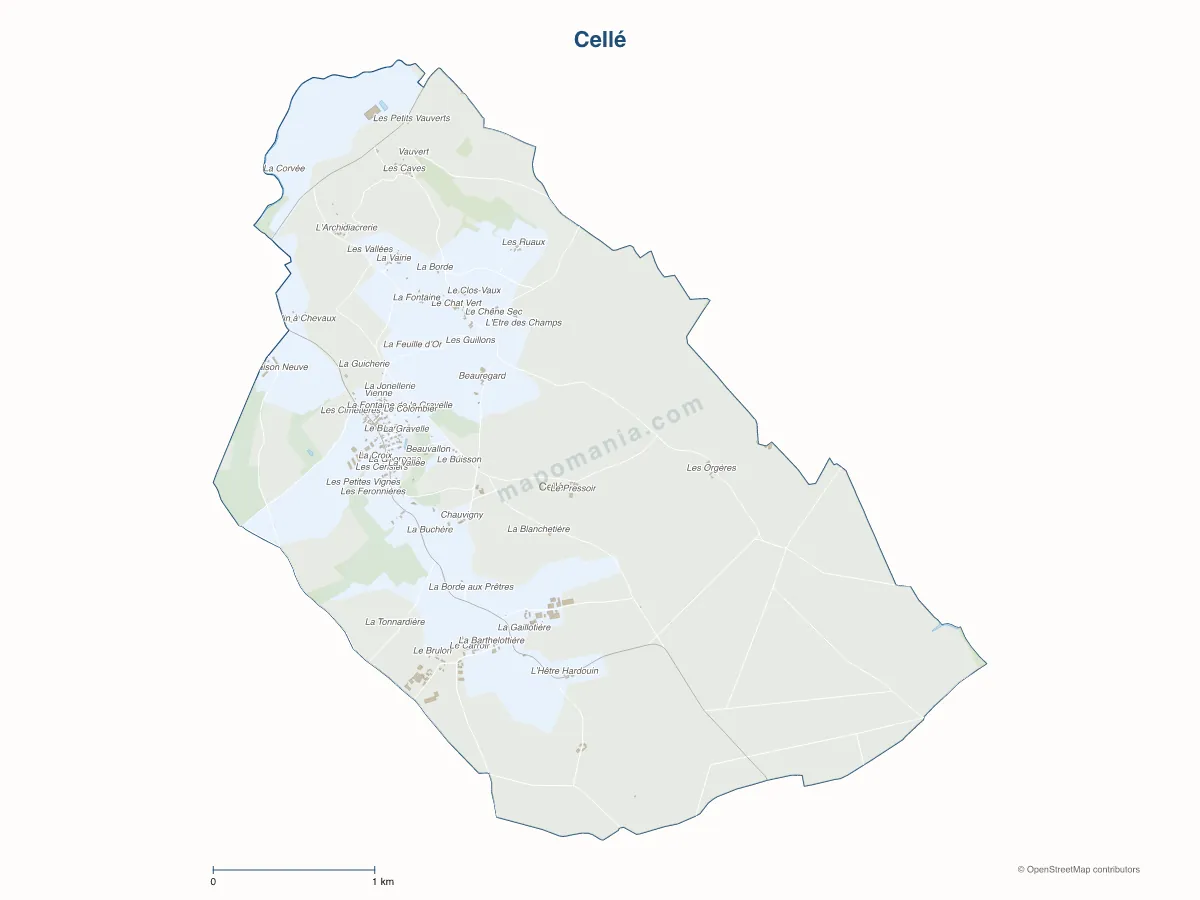 Carte de Cellé à personnaliser