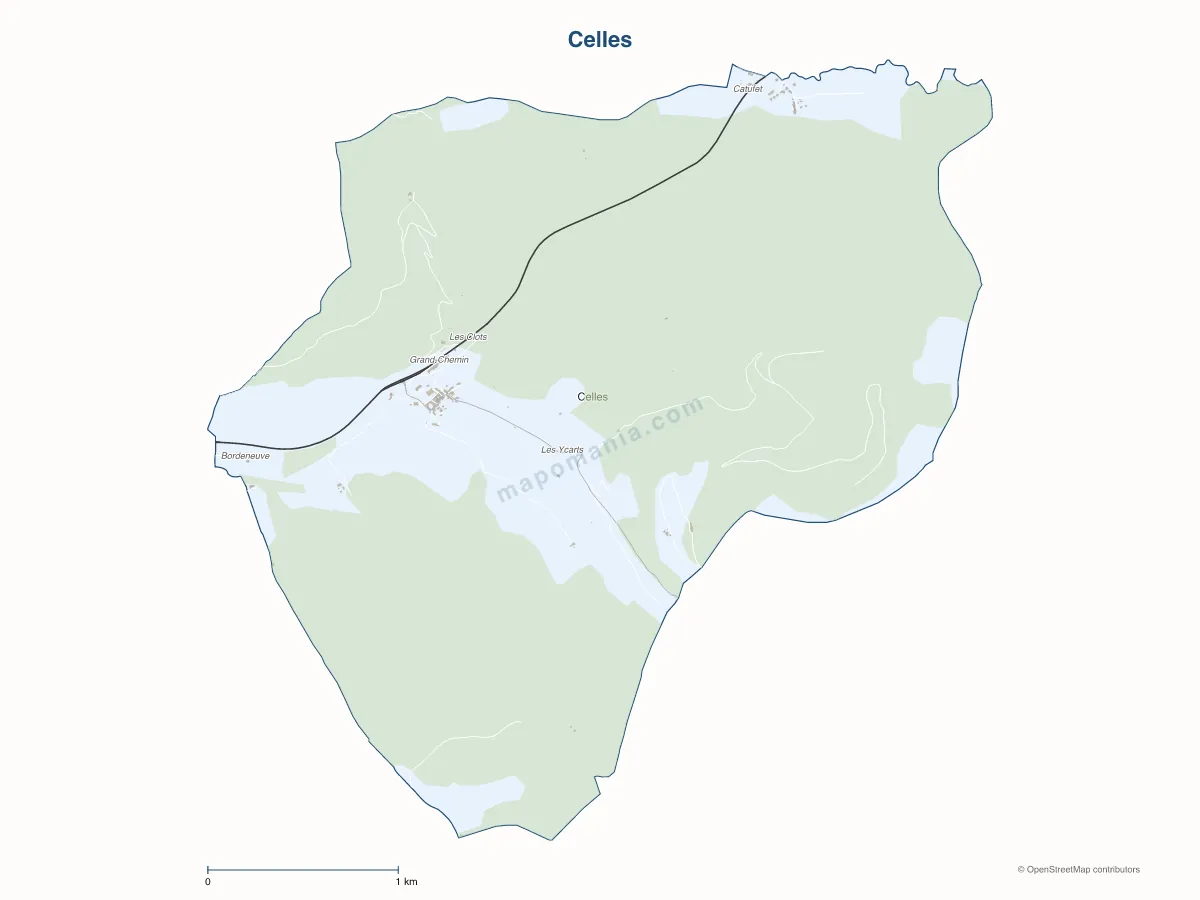 Carte de Celles à personnaliser