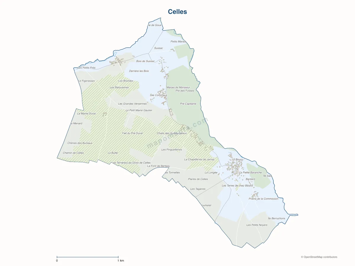 Carte de Celles à personnaliser
